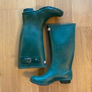 Hunter Boots Wide Calf (Huntress) Green Plus Size